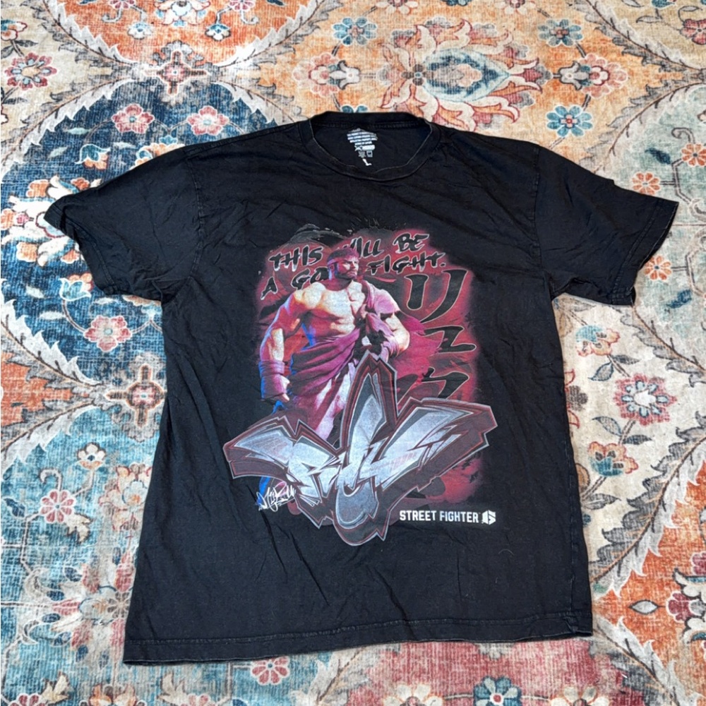Men’s Vintage Street Fighter Graphic Black T-Shirt